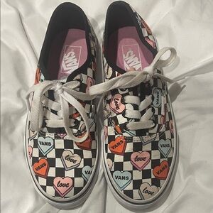 Vans Multicolor Heart Checkered Shoes for kids size 3